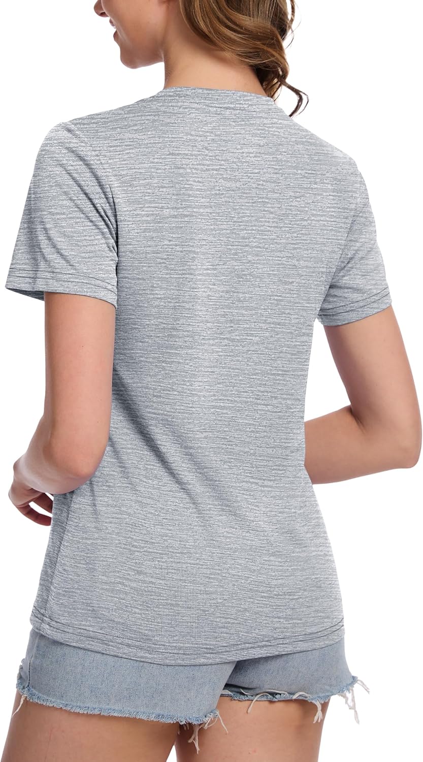 Women's Short Sleeve T Shirts UPF 50+ Sun Protection Athletic Running Workout Tee Tops
