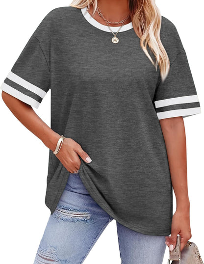 Womens T Shirts Loose Fit Short Sleeve Tees