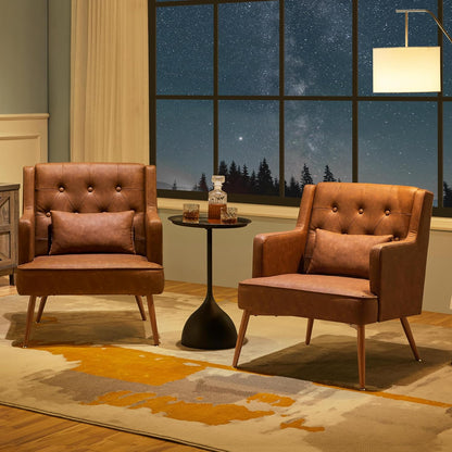 Yaheetech Accent Chair Living Room Chair Brown