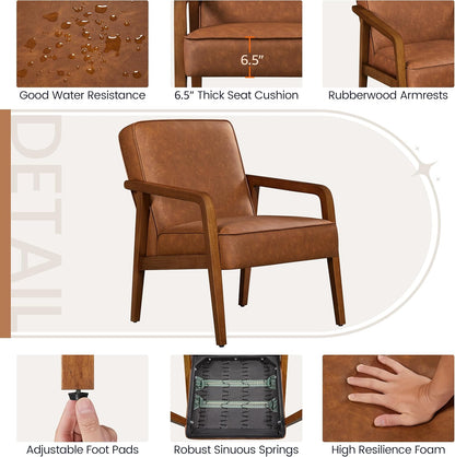 Yaheetech Accent Chair Armchair with Strong Wood Frame