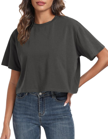 Women's Oversized Workout Cropped T Shirts