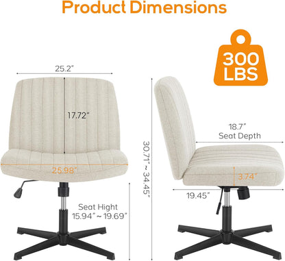 DUMOS Criss Cross Chair Legged Office Wide Comfy Desk Seat