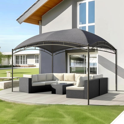 10x13 Outdoor with Screened Double Roof Heavy-Duty Patio Canopy Tent Dark Blue