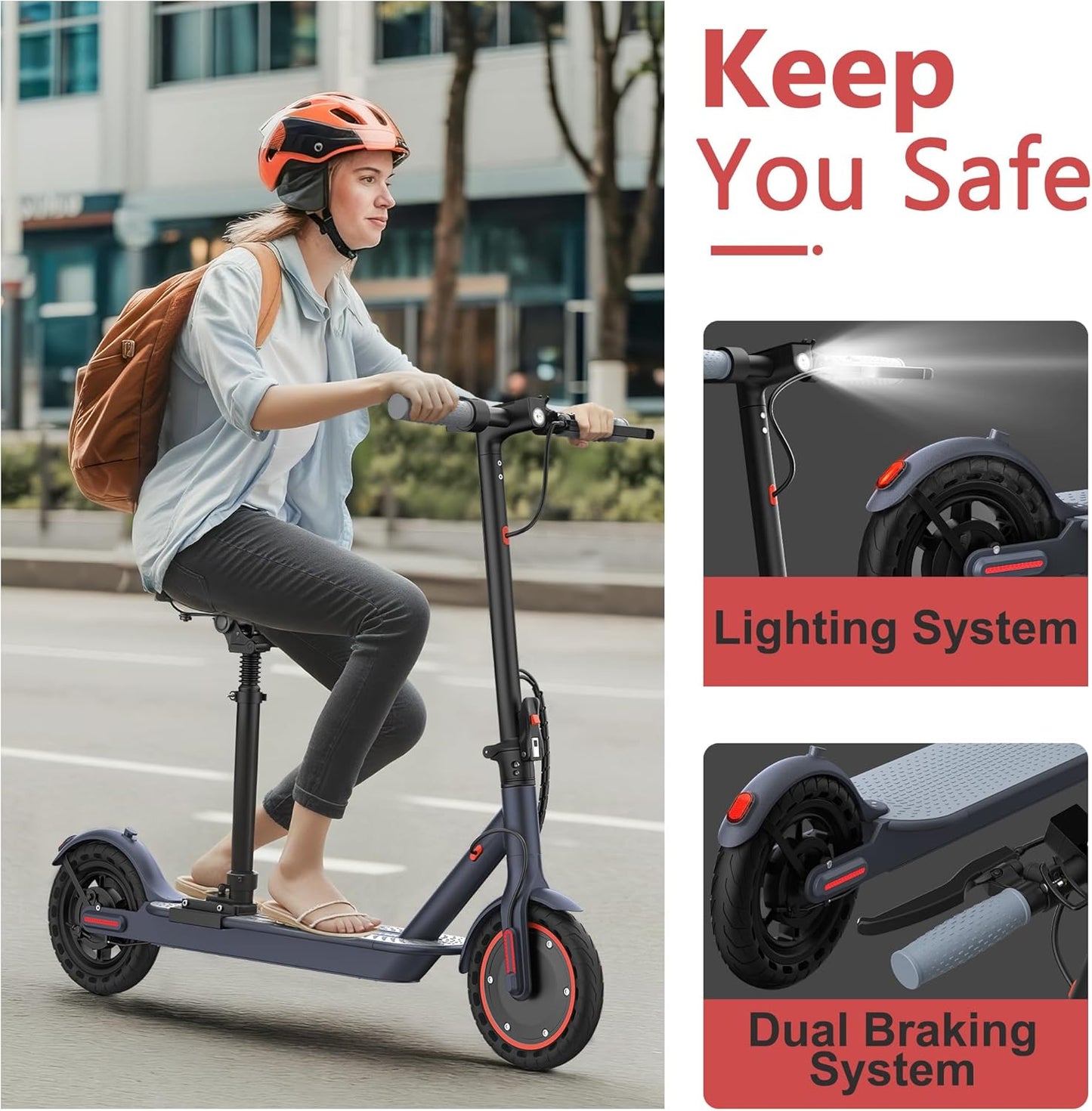 Electric Scooter for Adults 8.5/10/14" Tires, 19/22Mph, 350W/500W Motor