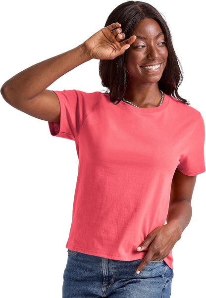 Cotton Crewneck Tee, Classic Fit T-Shirt for Women