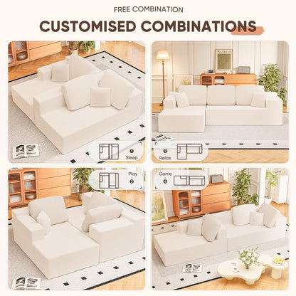 108" Modular Sectional Sofa Boneless Couch with L-Shape Chaise