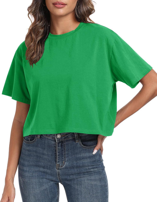 Women's Oversized Workout Cropped T Shirts