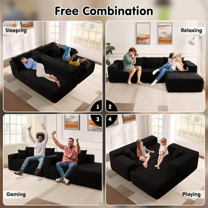 104" Cloud Sectional Couch with L-Shape Chaise