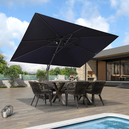 12ft Patio Umbrella with Base Large Outdoor Square Umbrella