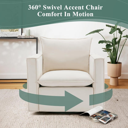 COLAMY Swivel Accent Chair Set 34 Inches Wide Upholstered Arm Chair