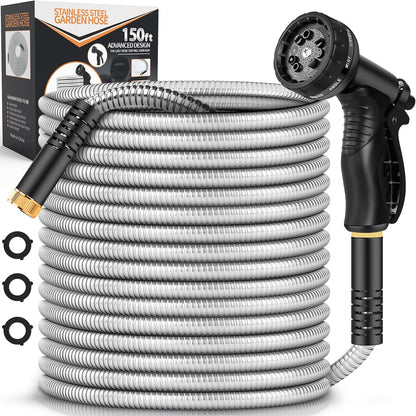 Garden Hose Metal 100FT Stainless Steel Heavy Duty Water Hose