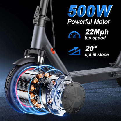 Electric Scooter for Adults 8.5/10/14" Tires, 19/22Mph, 350W/500W Motor