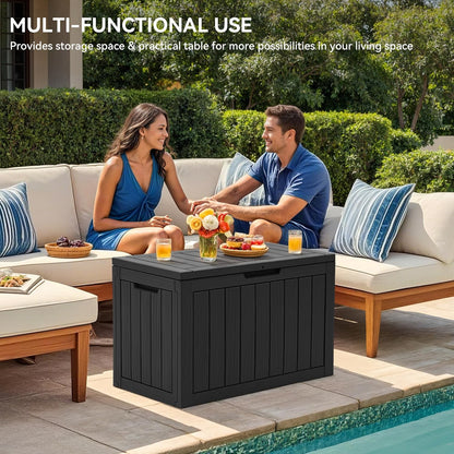 YITAHOME 120 Gallon Large Deck Box Upgraded Resin Outdoor Storage Boxes