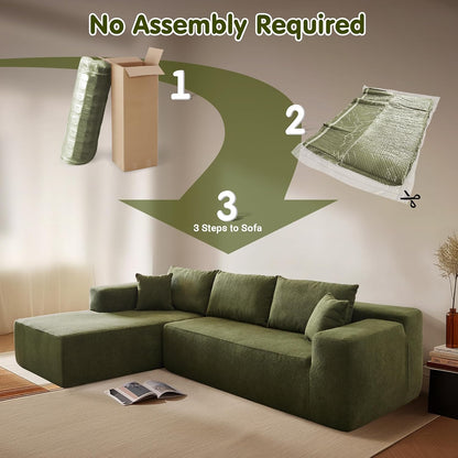 104" Cloud Sectional Couch with L-Shape Chaise