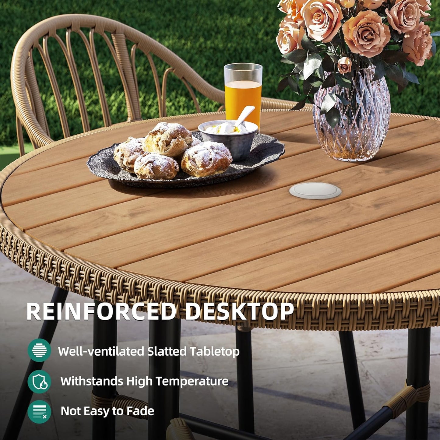 YITAHOME 5 Pieces Outdoor Patio Dining Table Chair Set