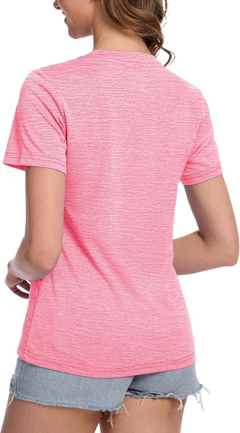 Women's Short Sleeve T Shirts UPF 50+ Sun Protection Athletic Running Workout Tee Tops