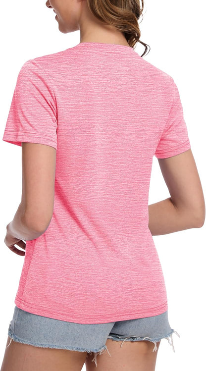 Women's Short Sleeve T Shirts UPF 50+ Sun Protection Athletic Running Workout Tee Tops