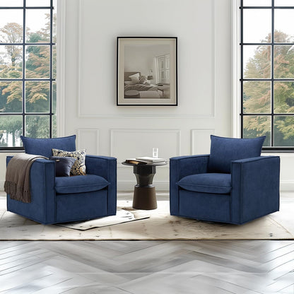 COLAMY Swivel Accent Chair Set 34 Inches Wide Upholstered Arm Chair
