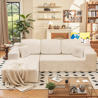 108" Modular Sectional Sofa Boneless Couch with L-Shape Chaise