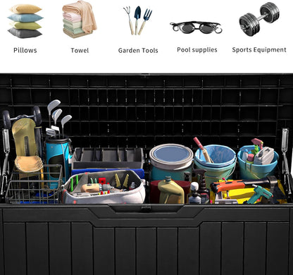 YITAHOME 120 Gallon Large Deck Box Upgraded Resin Outdoor Storage Boxes