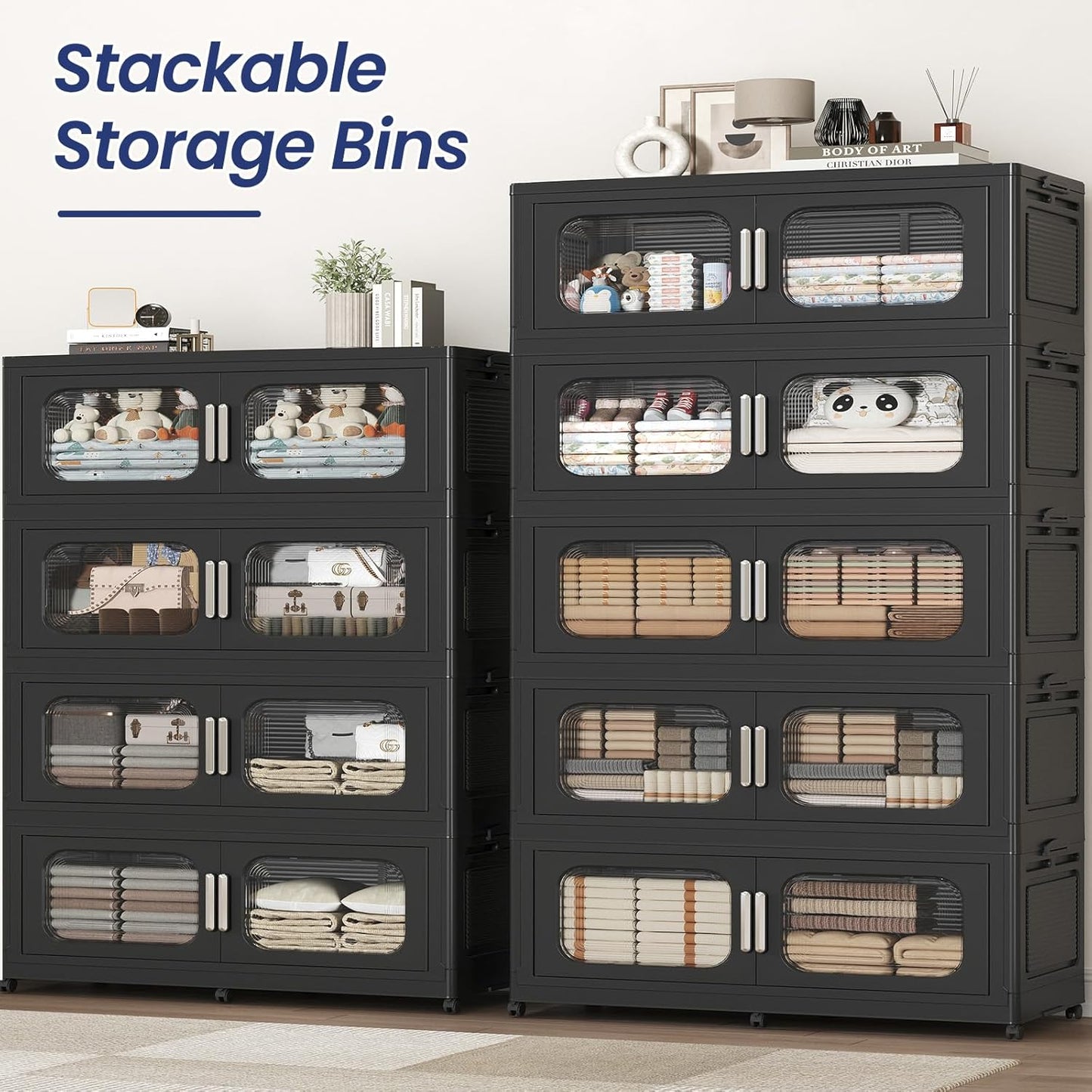 200GAL Extra Large Storage Bins with Lids and Wheels 4 Pack