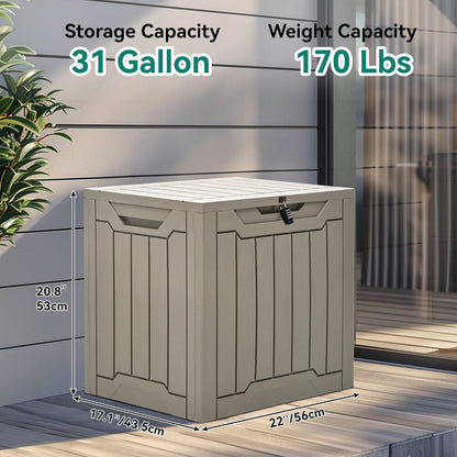 YITAHOME 120 Gallon Large Deck Box Upgraded Resin Outdoor Storage Boxes
