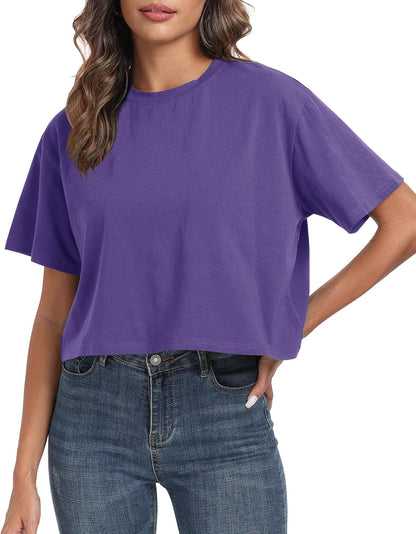 Women's Oversized Workout Cropped T Shirts