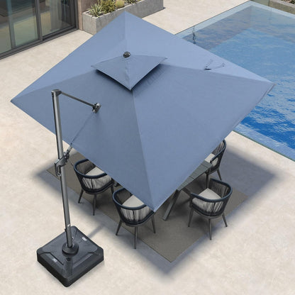 12ft Patio Umbrella with Base Large Outdoor Square Umbrella