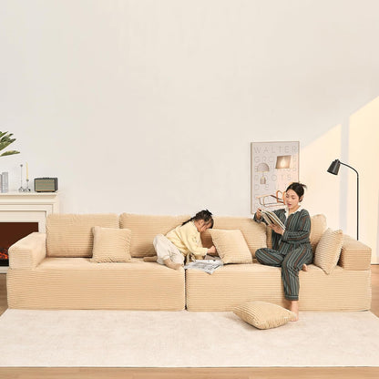 107" Boneless Couch with Deep Seat Cloud Sectional Couch for Living Room