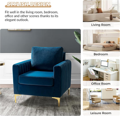 HULALA HOME Velvet Accent Club Chairs Set of 2