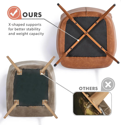 Yaheetech PU Leather Armchair Modern Accent Chair with Metal Legs