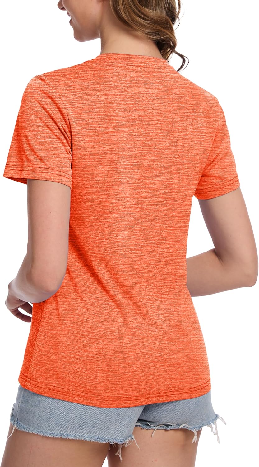 Women's Short Sleeve T Shirts UPF 50+ Sun Protection Athletic Running Workout Tee Tops
