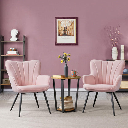 Yaheetech PU Leather Armchair Modern Accent Chair with Metal Legs