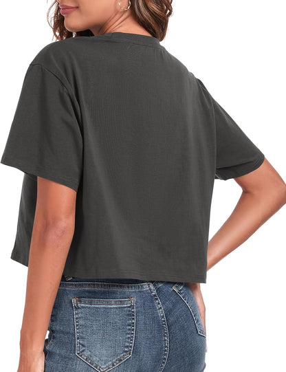 Women's Oversized Workout Cropped T Shirts