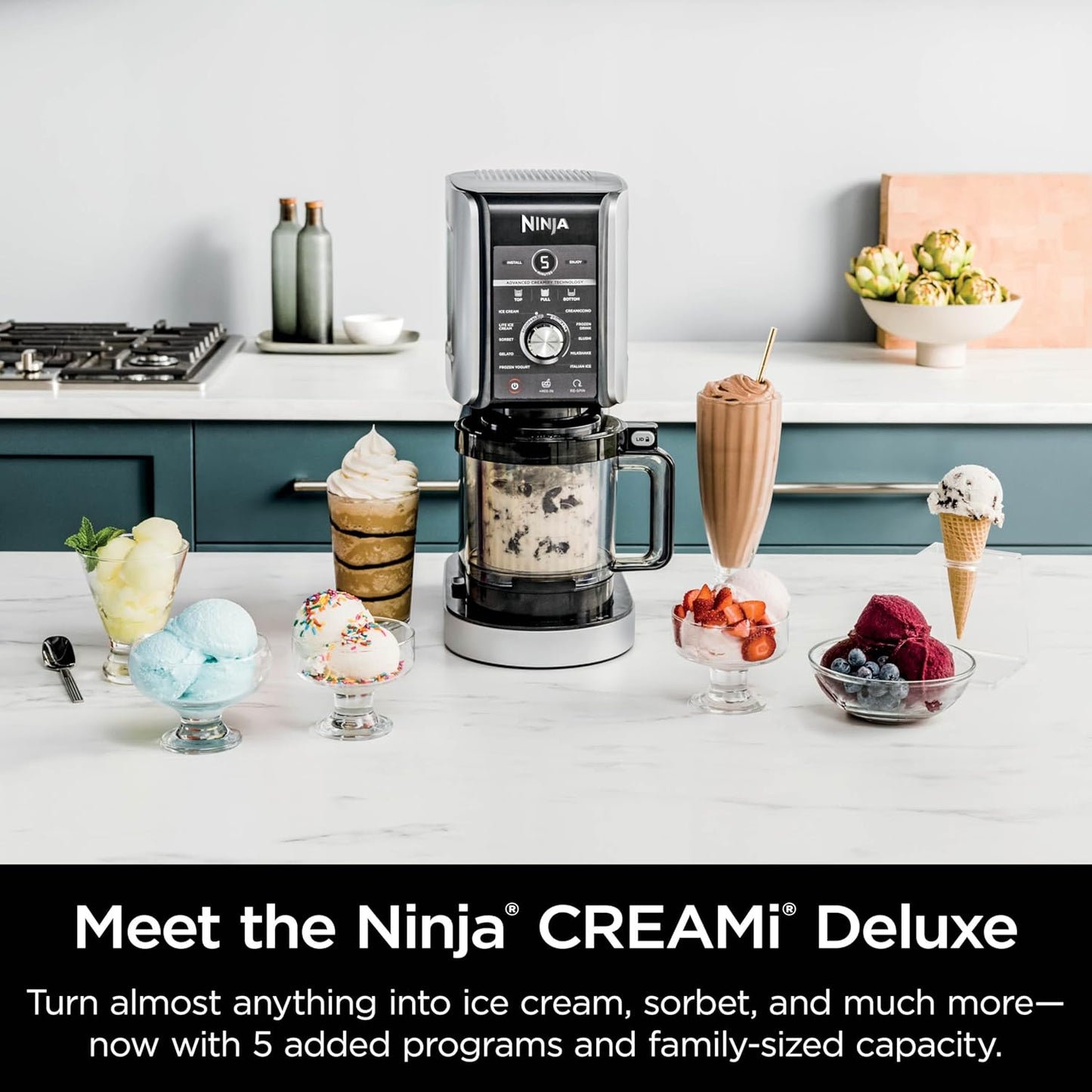 Ninja NC301 CREAMi Ice Cream Maker, for Gelato, Mix-ins, Milkshakes, Sorbet, Smoothie Bowls & More