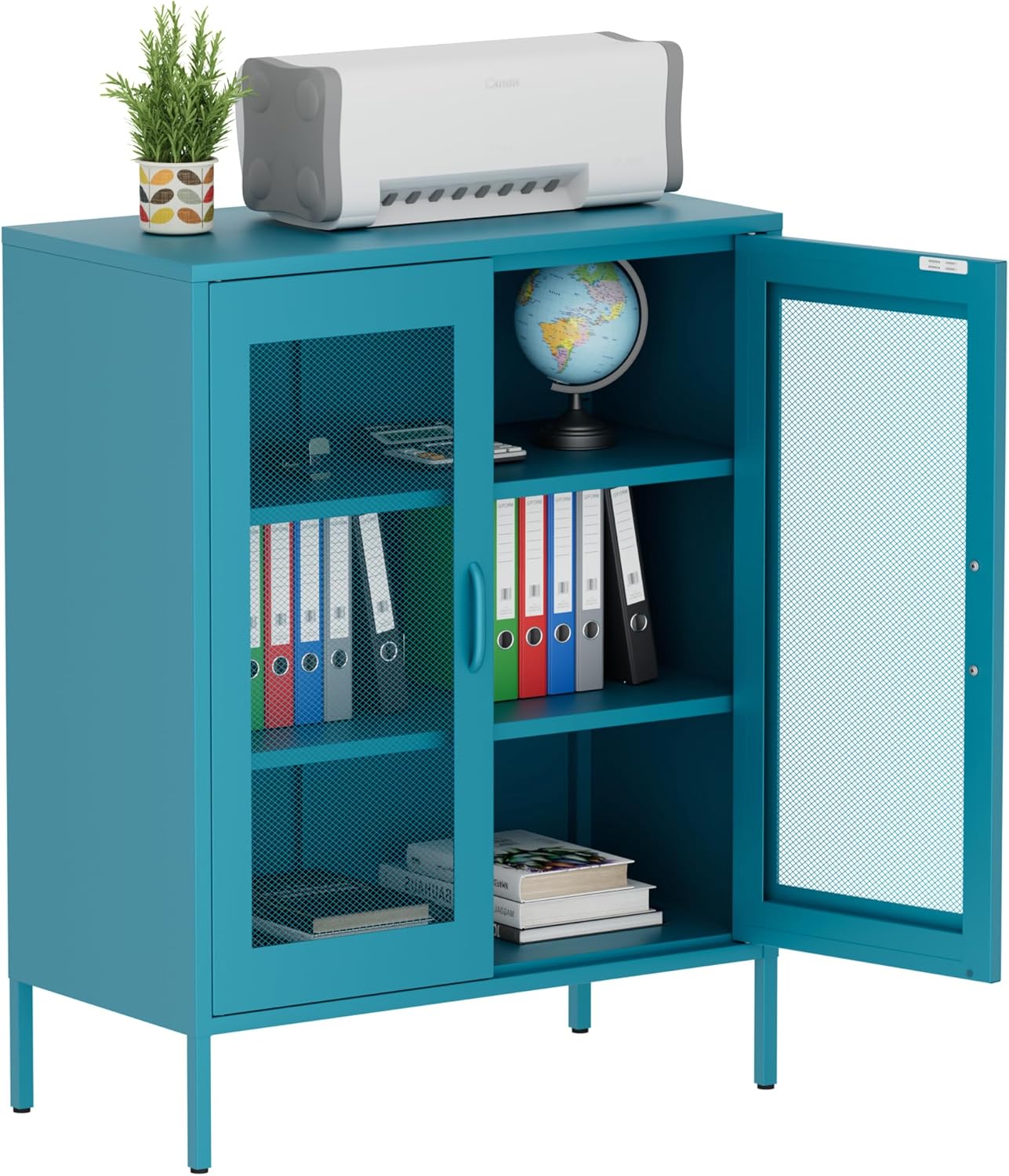2 Door Storage Sideboard Metal Storage Cabinet with 2 Adjustable Shelf