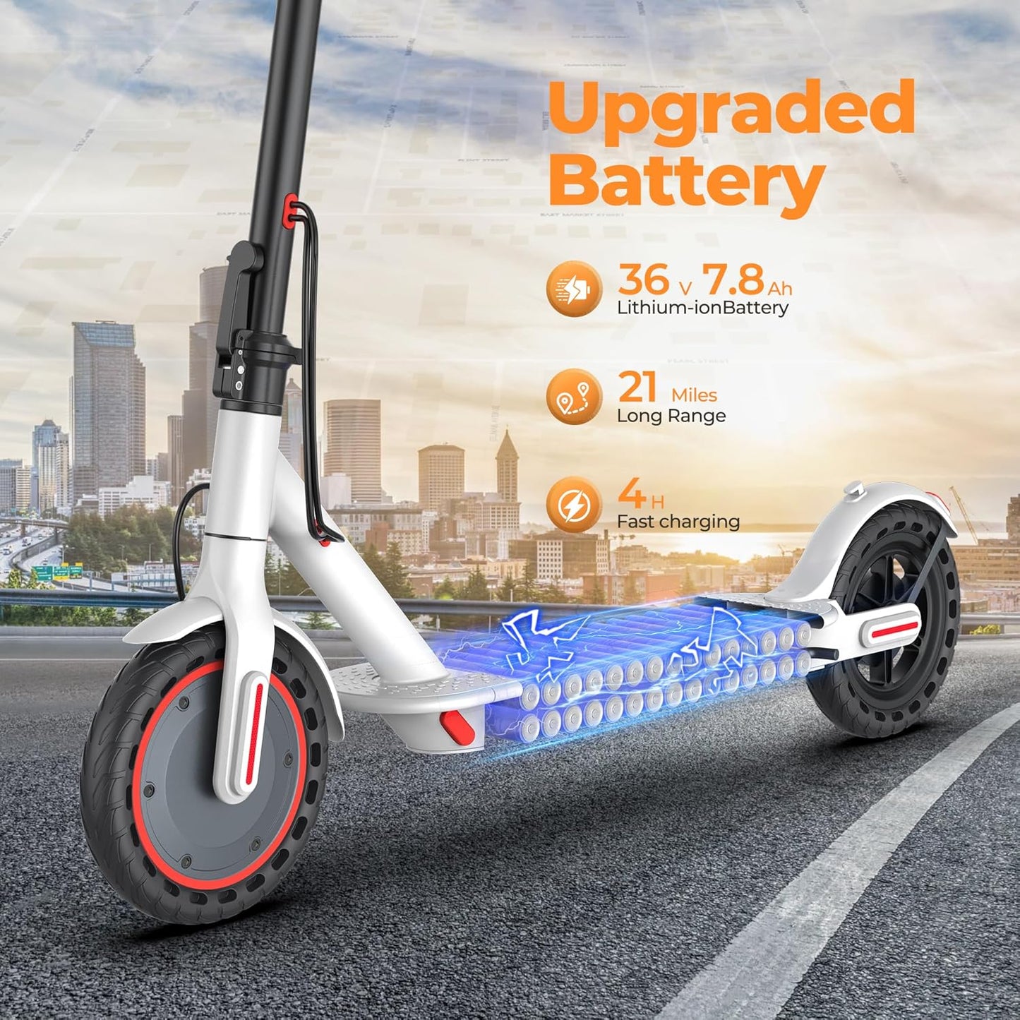 Electric Scooter for Adults 8.5/10/14" Tires, 19/22Mph, 350W/500W Motor