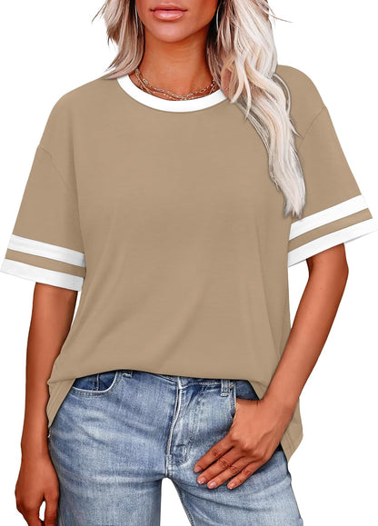 Womens T Shirts Loose Fit Short Sleeve Tees