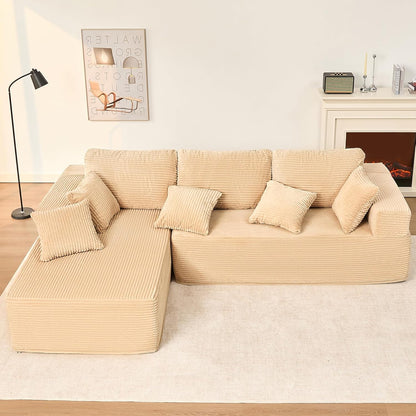 107" Boneless Couch with Deep Seat Cloud Sectional Couch for Living Room