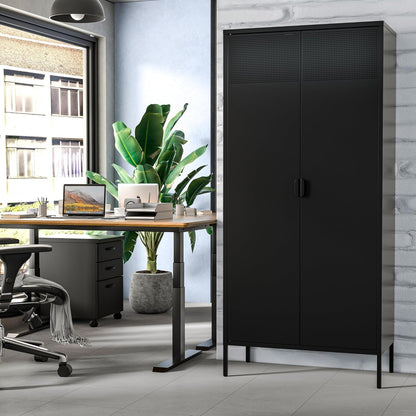 2 Door Storage Sideboard Metal Storage Cabinet with 2 Adjustable Shelf