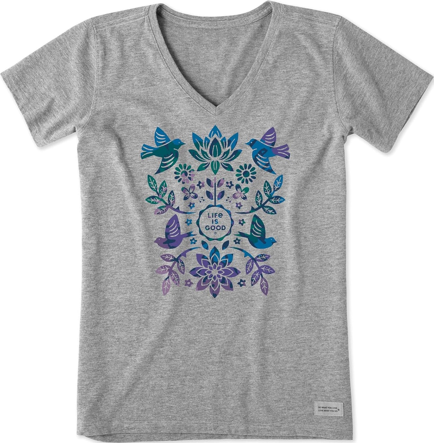 Short Sleeve Cotton Graphic T-Shirts Folk Art Garden Tie Dye