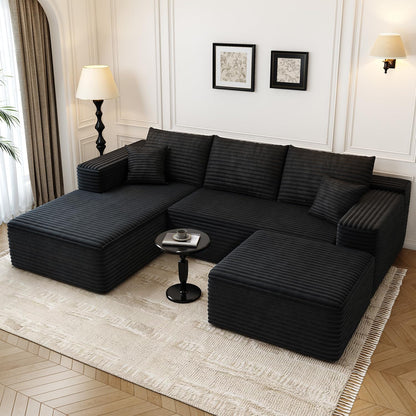 107.5" Cloud Modular Sectional Sofa with 1 Ottoman
