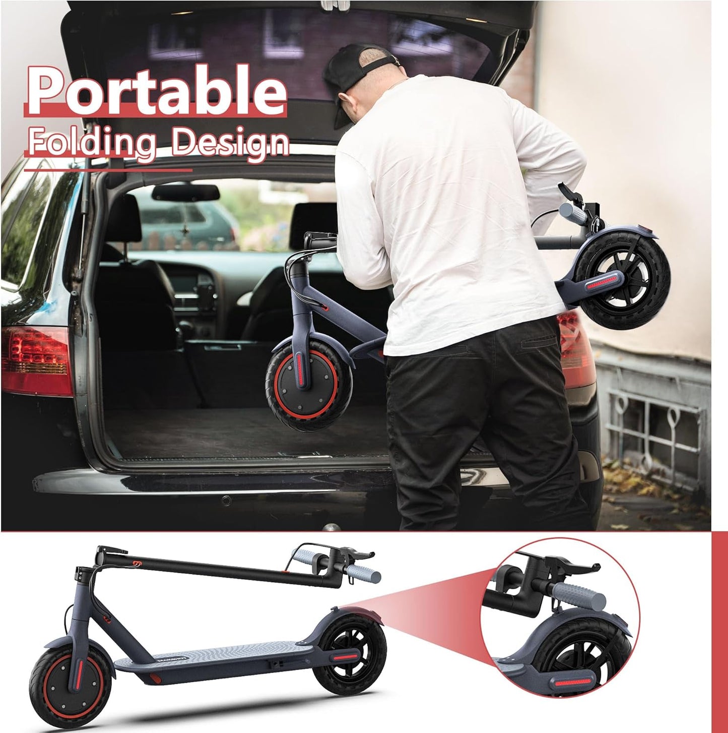 Electric Scooter for Adults 8.5/10/14" Tires, 19/22Mph, 350W/500W Motor