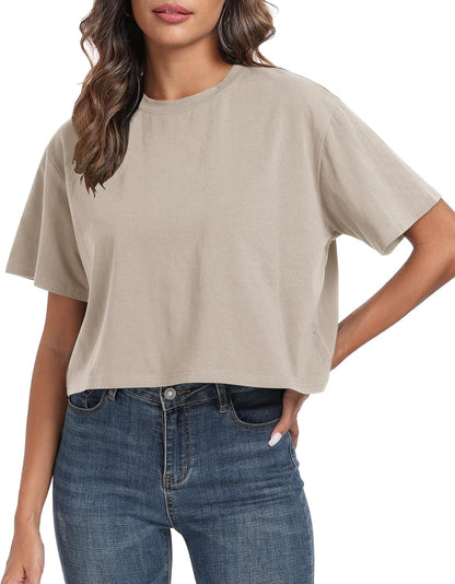 Women's Oversized Workout Cropped T Shirts