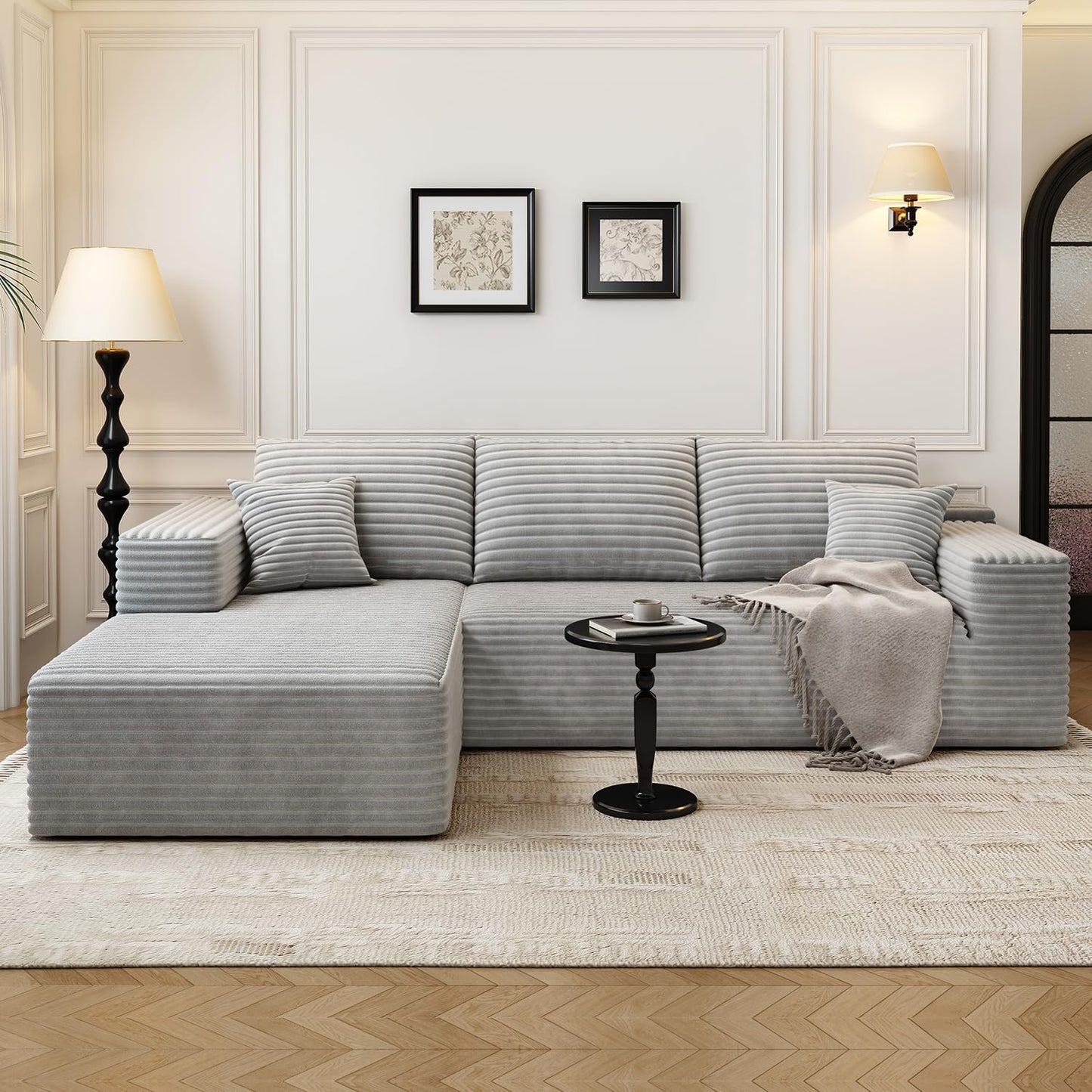 107.5" Cloud Modular Sectional Sofa with 1 Ottoman