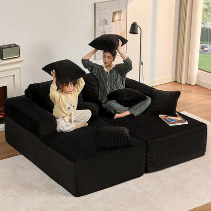 107" Boneless Couch with Deep Seat Cloud Sectional Couch for Living Room