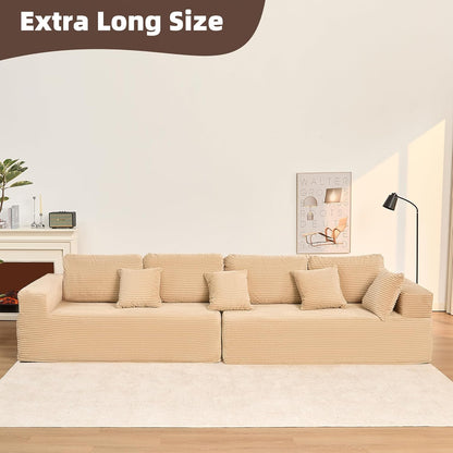 107" Boneless Couch with Deep Seat Cloud Sectional Couch for Living Room