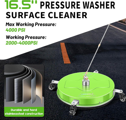 14" Pressure Washer Surface Cleaner with 4 Wheels