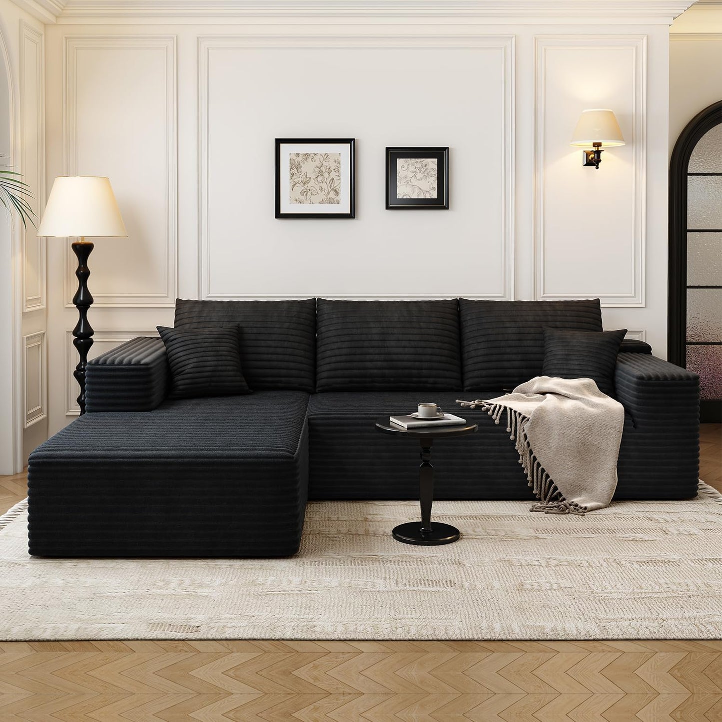 107.5" Cloud Modular Sectional Sofa with 1 Ottoman