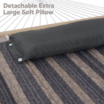 2 Person Hammock with Stand Heavy Duty Portable Dark Grey